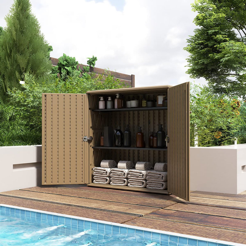 KINYING Outdoor Storage Waterproof With Shelves,resin Outdoor